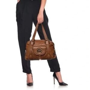 Michael Kors Fulton Luggage Leather Satchel Purse Bag